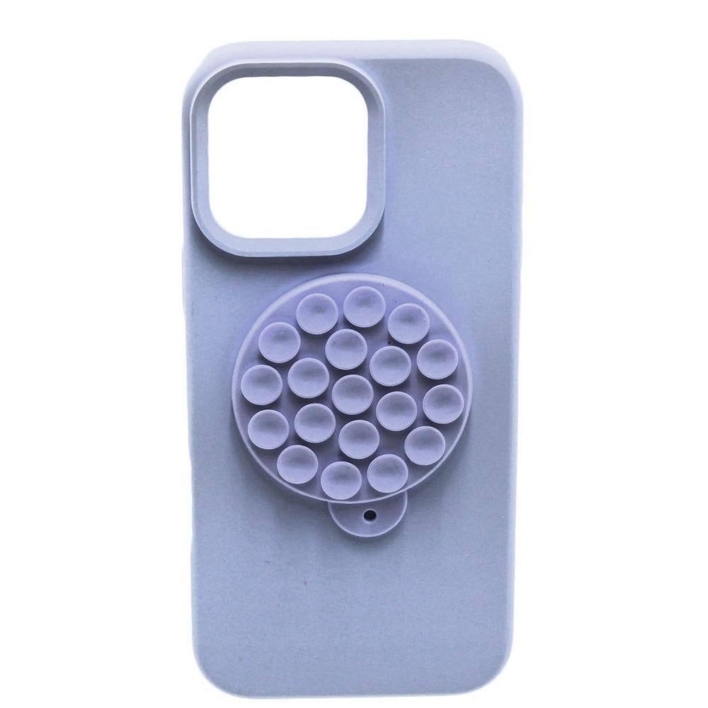 COFFKER iPhone 16 Pro Max Case Lilac Purple Silicone Shockproof Suction Cup Case